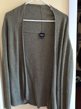 Eileen Fisher Olive Open-Front Lightweight Cardigan